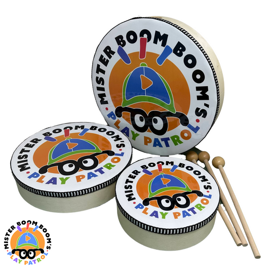 3 Pack Wooden Hand Drum Kit with Mallets